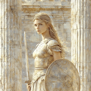 Depiction of courage – in Stoicism, the principle of facing danger with bravery and composure.