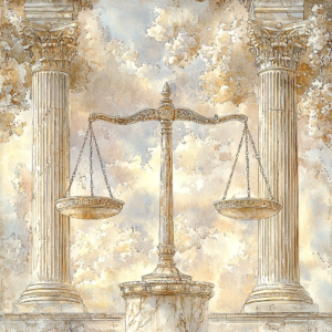 Darstellung von Fairness – eine zentrale Tugend im Stoizismus, die Gerechtigkeit und Gleichbehandlung fördert.