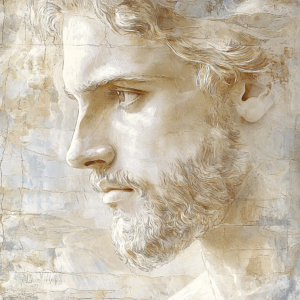 Depiction of humility – the Stoic virtue of acknowledging one’s limits and maintaining modesty.