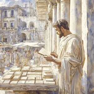 Depiction of pragmatism – practical knowledge and action in Stoicism, a key to life guidance.
