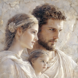 Depiction of Stoic parenting – how Stoicism provides parents with calmness and wisdom in raising their children.