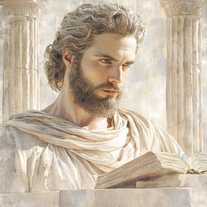Depiction of Stoic practices and exercises – daily reflection, emotion control, and visualization in Stoicism.
