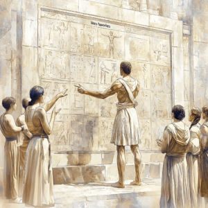 Depiction of Stoicism and social media – how Stoic principles encourage digital calmness.
