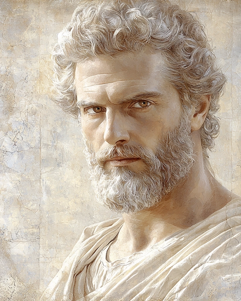 Stylized depiction of Euphrates, a Stoic philosopher of the Roman Imperial era, known for his wisdom and ethics.