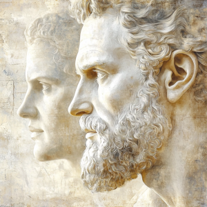 Stylized depiction of the founders and systematizers of Stoicism, who built the foundation of this philosophy.