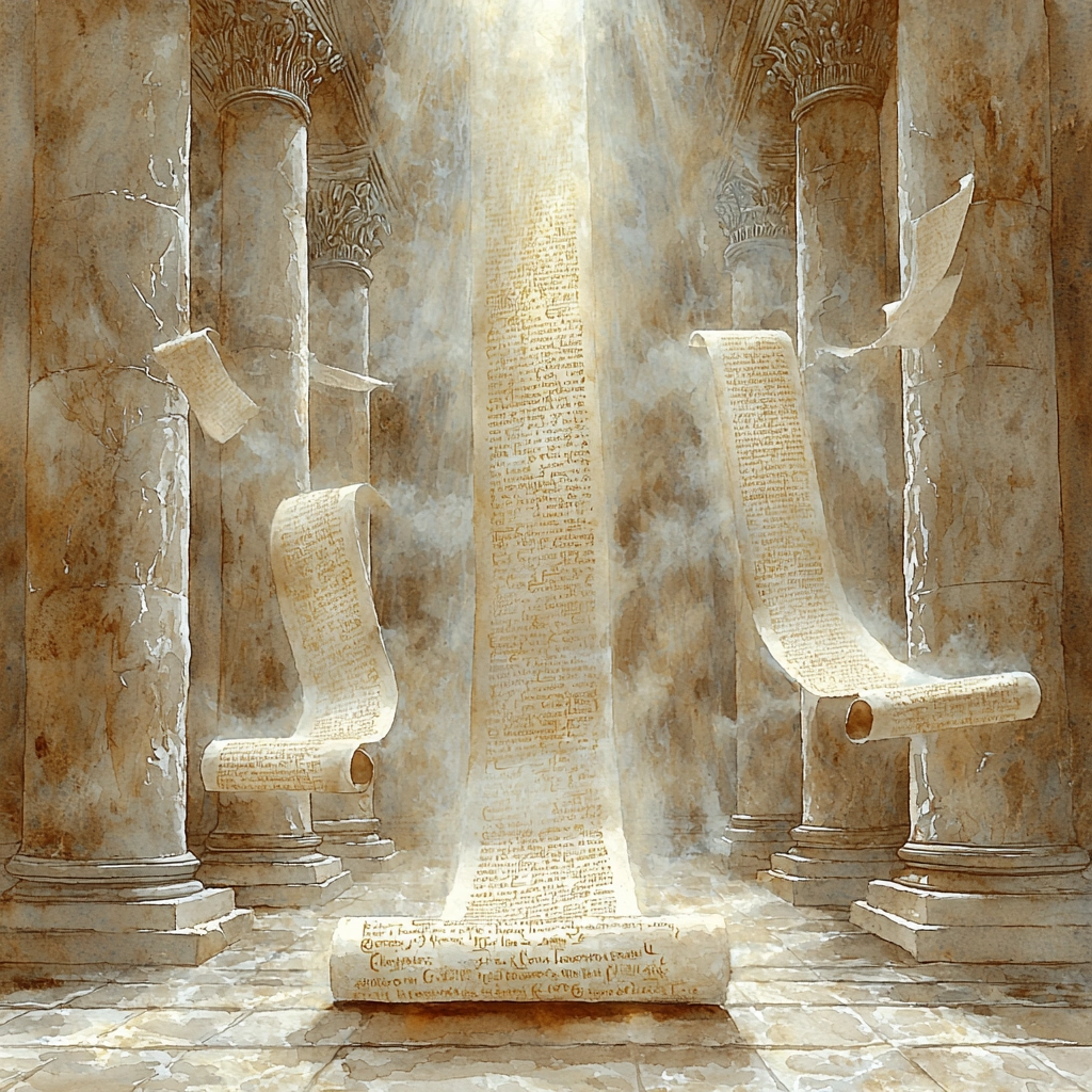 Stylized depiction of the teachers and mediators who preserved and passed on Stoicism to future generations.