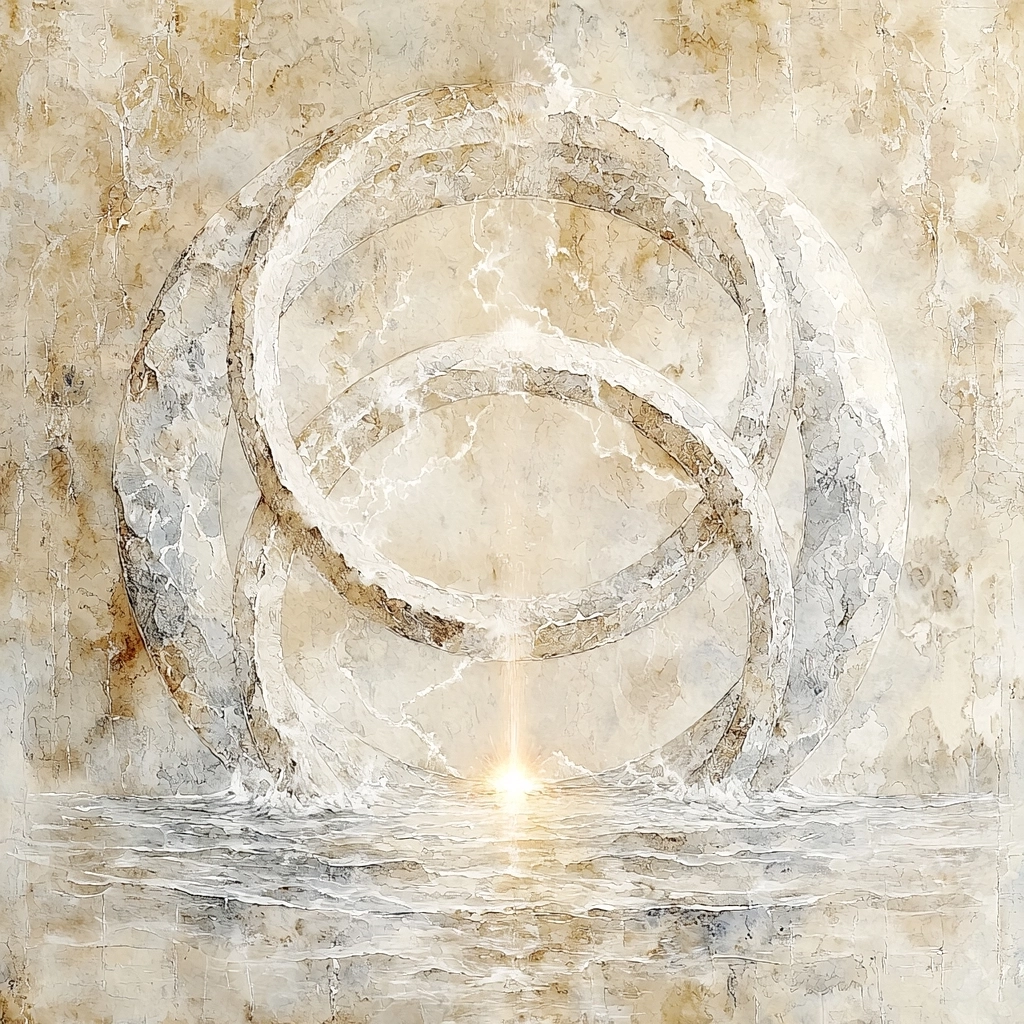 Stylized depiction of symbols closely associated with Stoicism and the Stoa, representing key philosophical values.