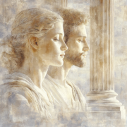 An abstract spotlight aimed into emptiness – symbolizing the overestimation of our visibility and the stoic freedom found in ignoring external judgment.