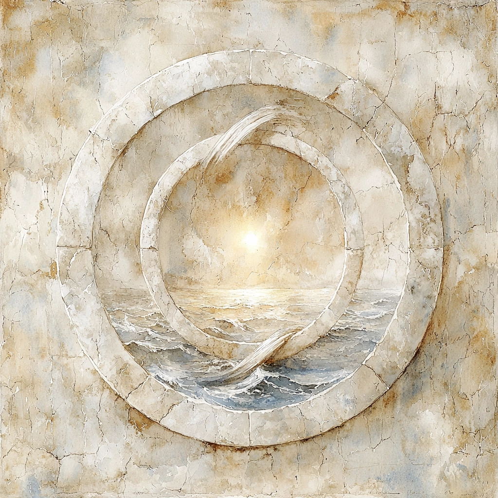 Stoic symbolism — abstract visual patterns and archetypal forms in a philosophical context; orientation and equanimity in Stoic thought.