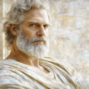 Abstract depiction of inner integrity and honor in a Stoic context referencing DNA